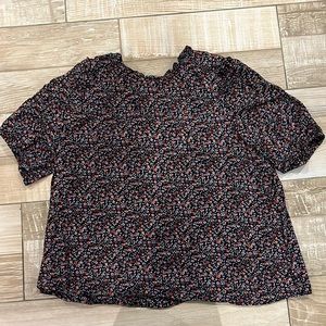 Madewell puff-sleeve ruffle top in fieldwalk floral